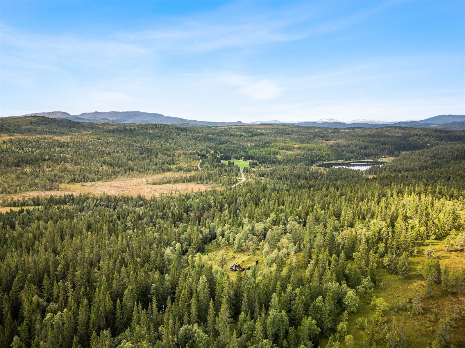Bilvei helt frem på sommers tid og parkering på felles parkeringsplass på vinters tid. Galleribilde