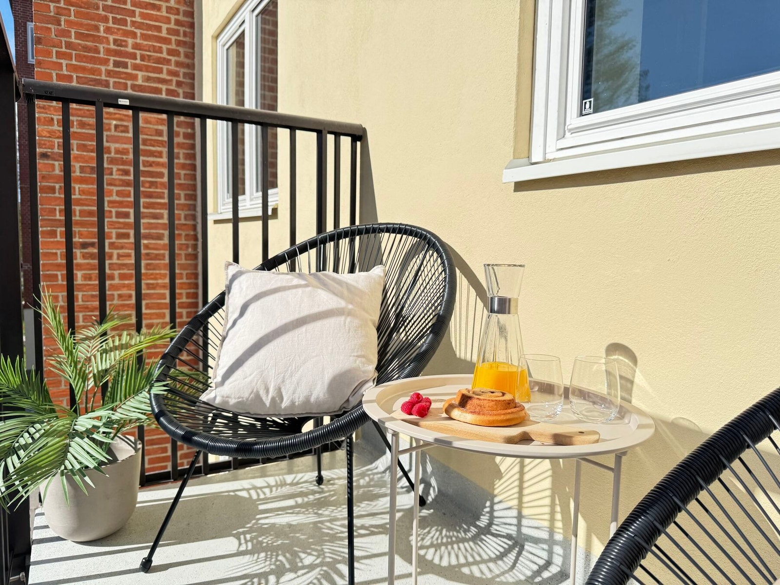 Flott sydvendt balkong fra 2024. Galleribilde