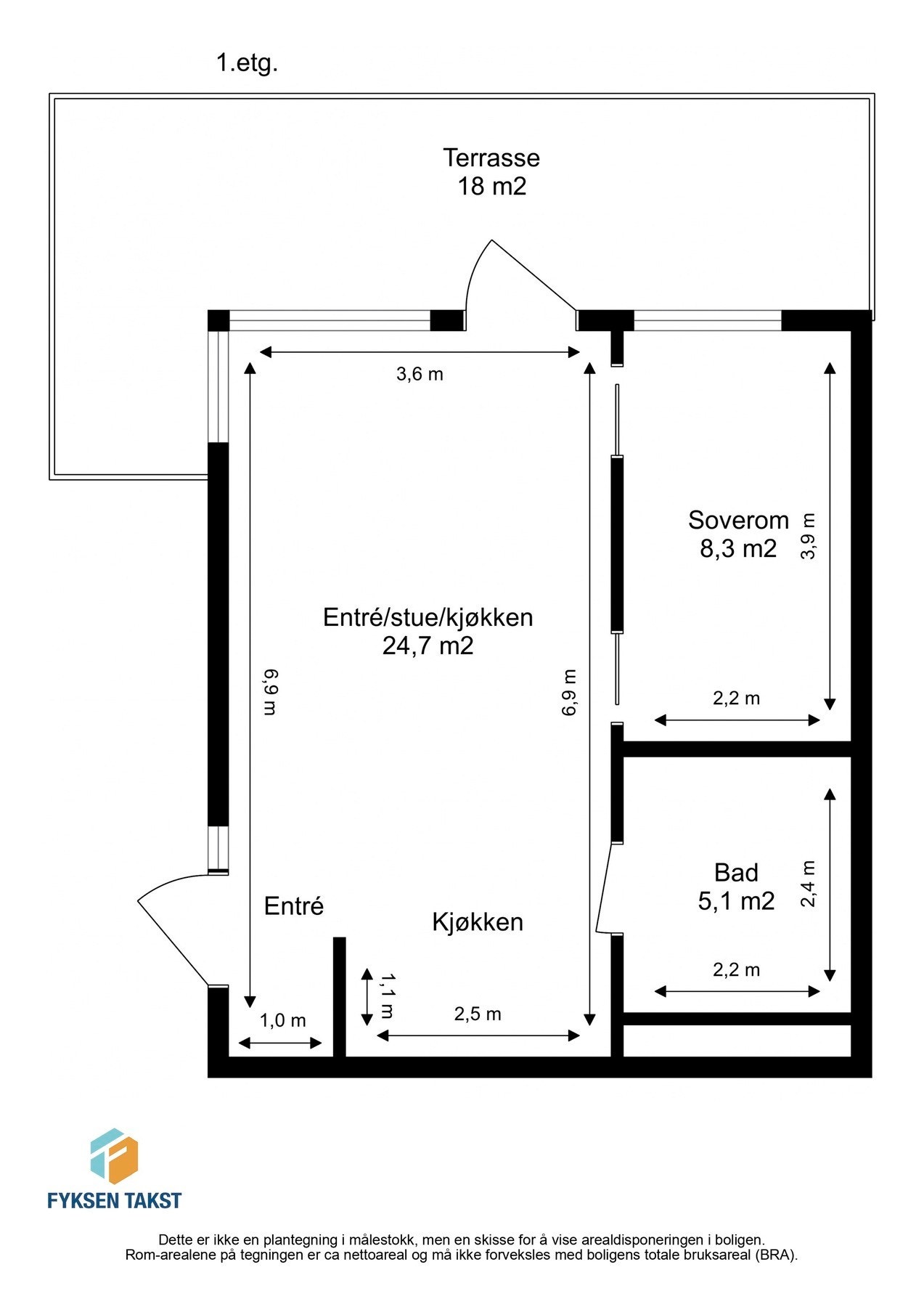 Målsatt planskisse. Ta en titt på planskissen og gjør deg kjent med romfordelingen. Skulle ikke oppsatt visningstidspunkt passe? Ta kontakt på tlf. 476 25 675, så finner vi en løsning. Galleribilde