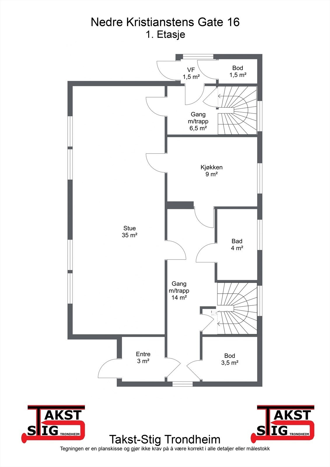 Plantegning 1. etg Galleribilde
