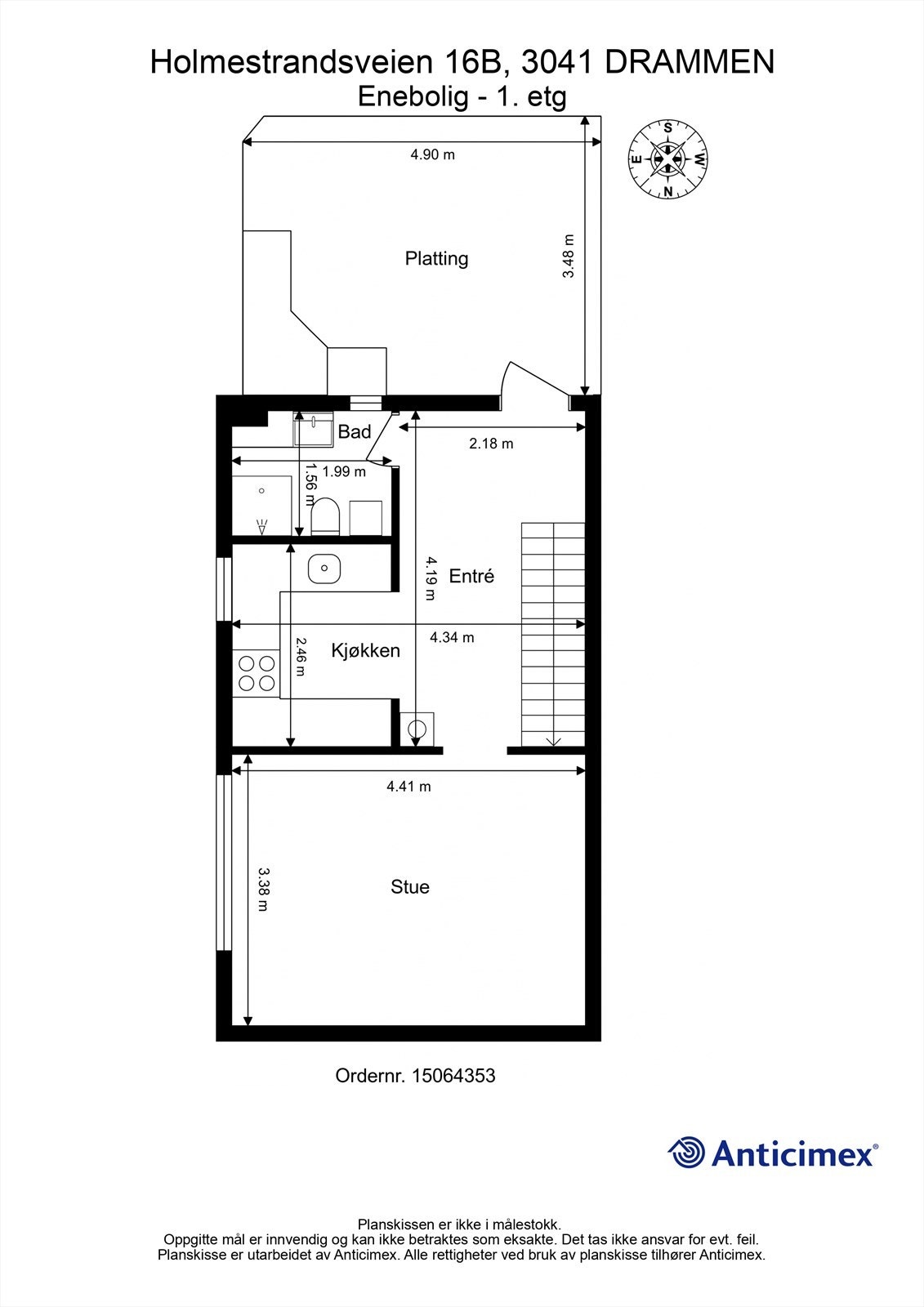Plantegning 1. etg Galleribilde