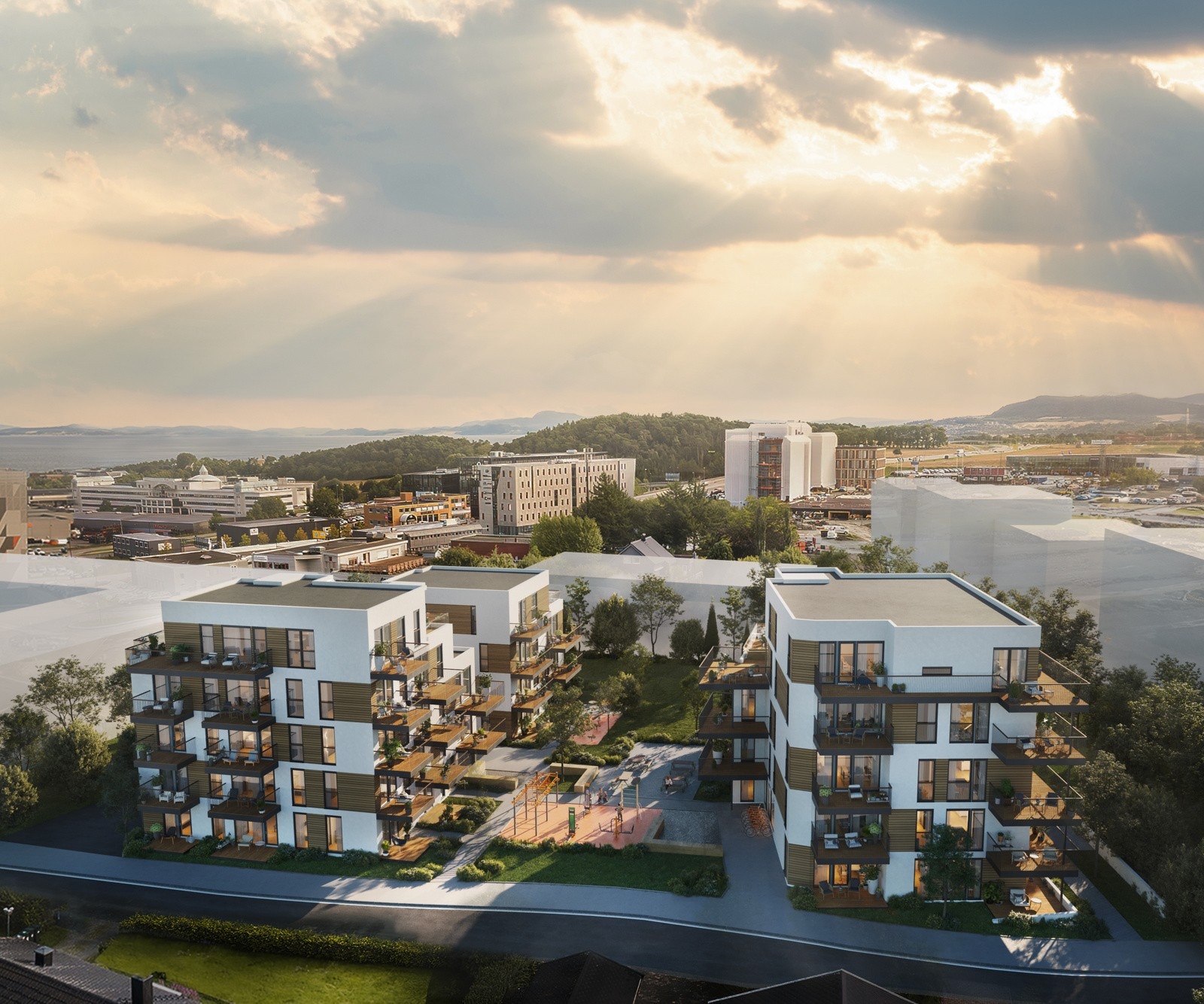 Prosjektet ligger i enden av en blindvei og har en svært sentral og attraktiv beliggenhet med nærhet til det meste man trenger i hverdagen. Galleribilde