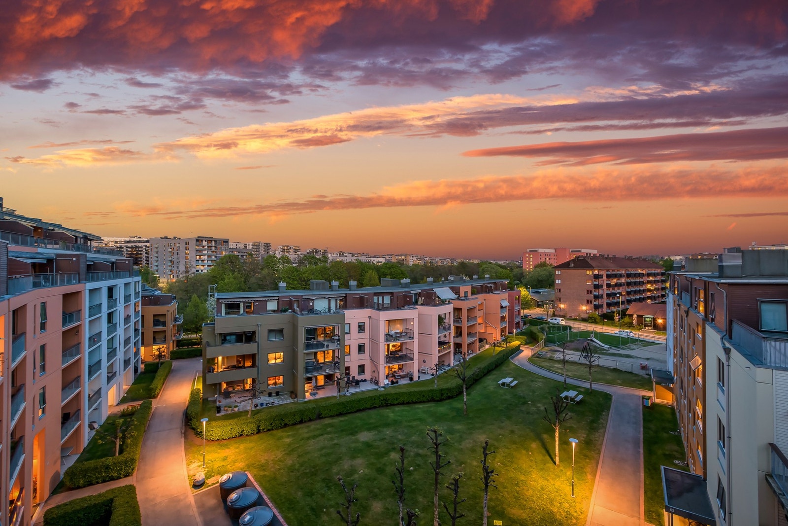 Stemningsfull utsikt fra takterrassen. Galleribilde