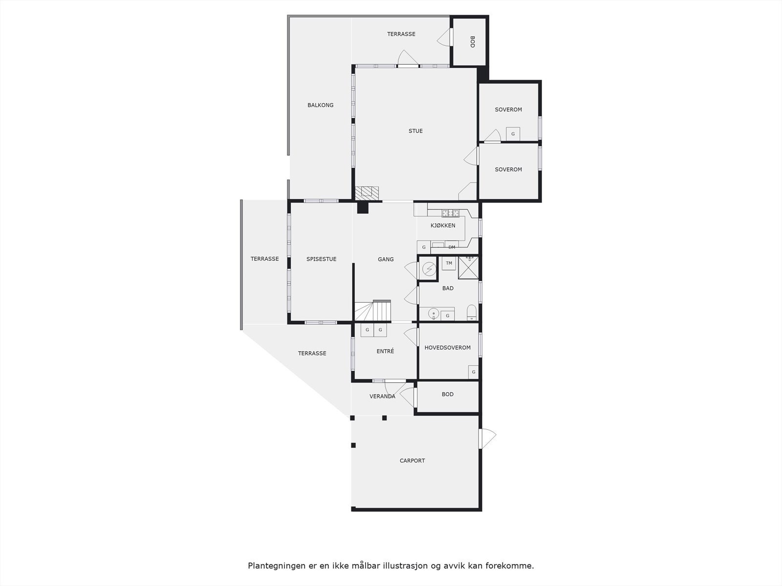 Plantegning, første etasje. Galleribilde
