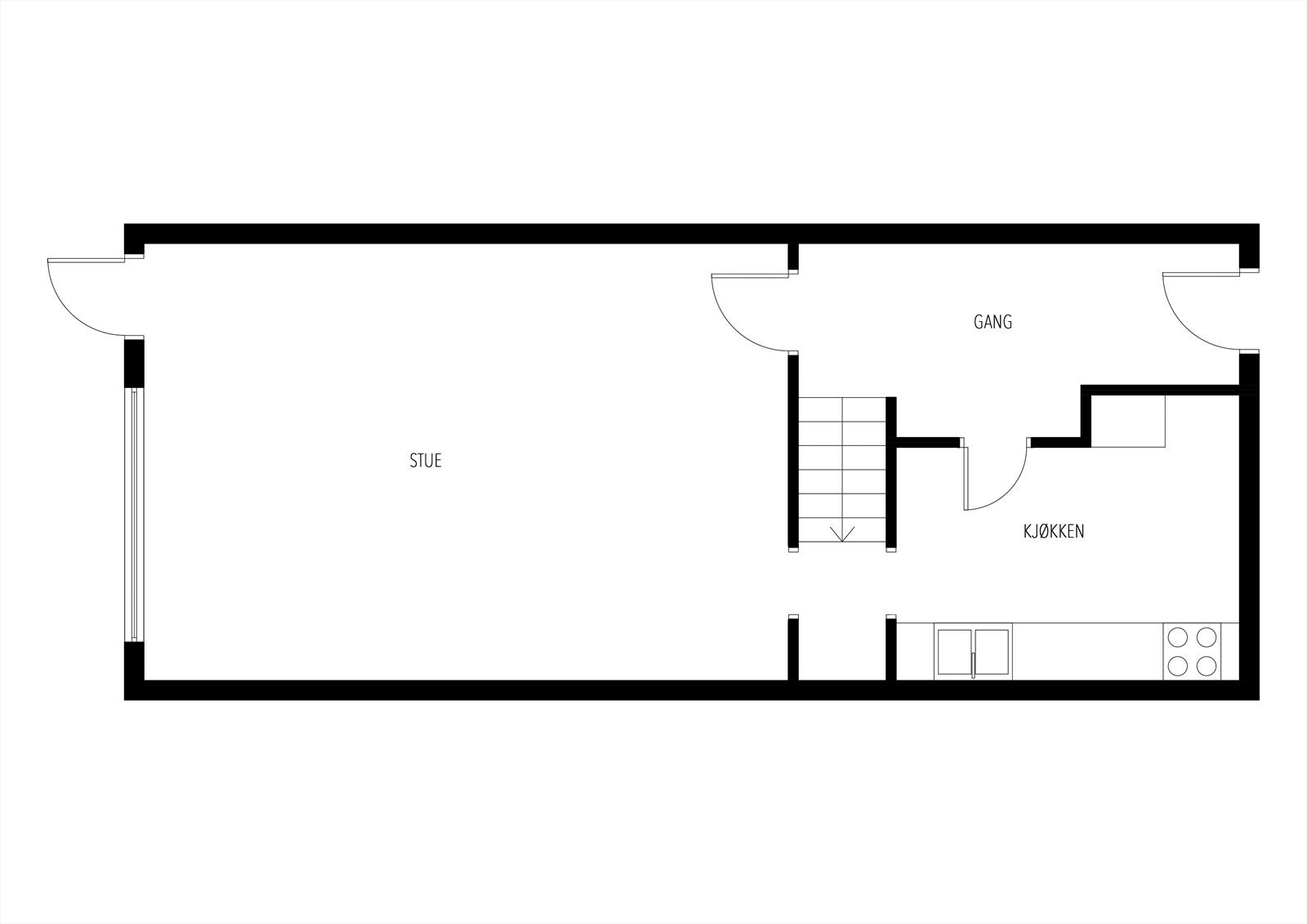 Plantegning 1. etasje Galleribilde