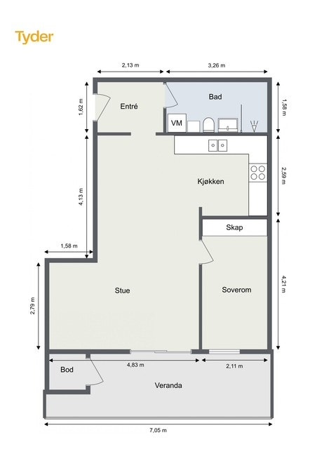 Plantegning Starveien 10A. Galleribilde