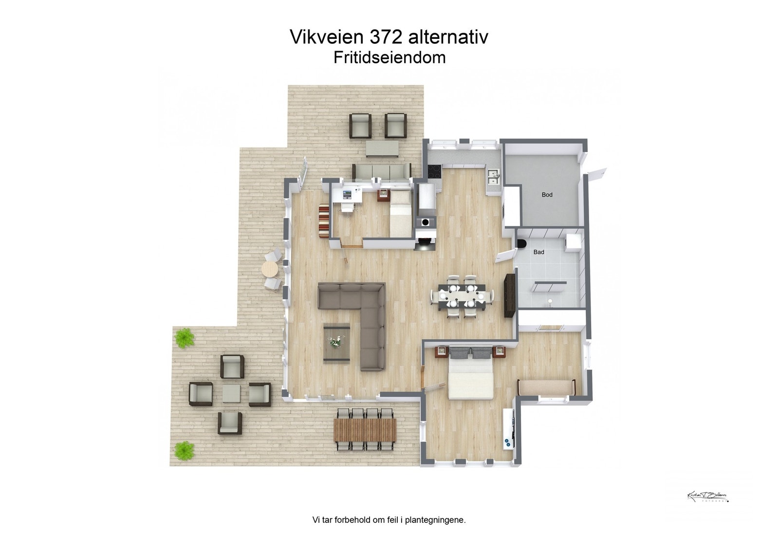 Alternativ plantegning hvis man lager 2 soverom Galleribilde