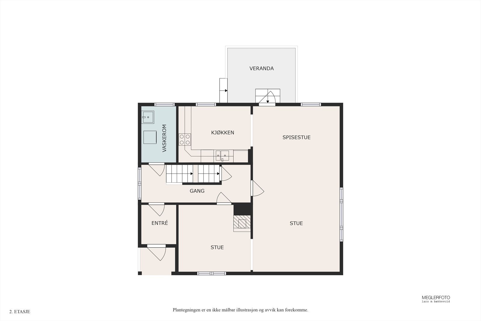 Planskisse hovedetasje. Galleribilde