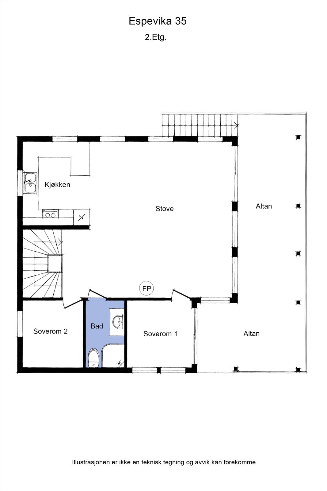 Plantegning 2.etg Galleribilde