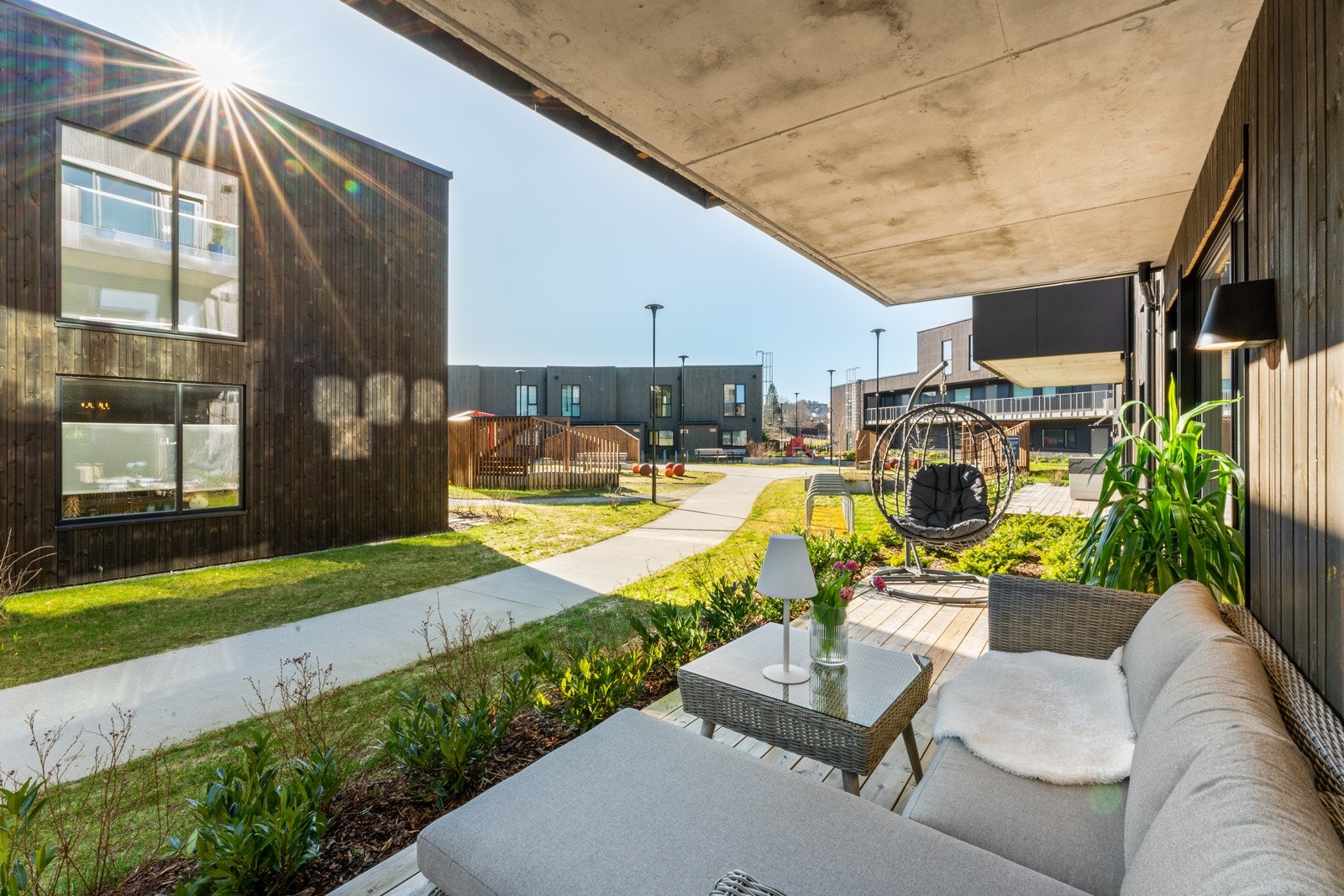 Fantastisk terrasse med gode solforhold. Galleribilde