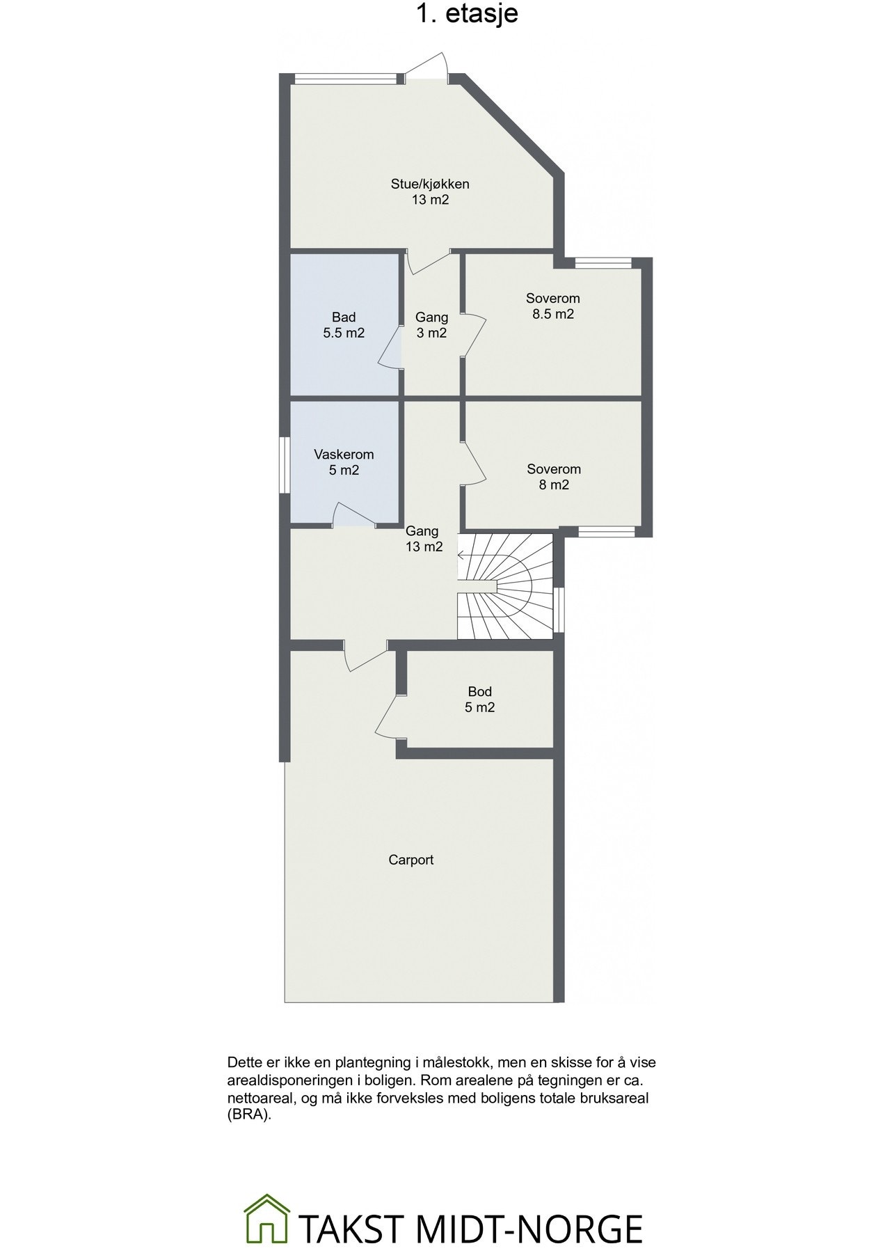 Planskisse 1. etasje. Galleribilde