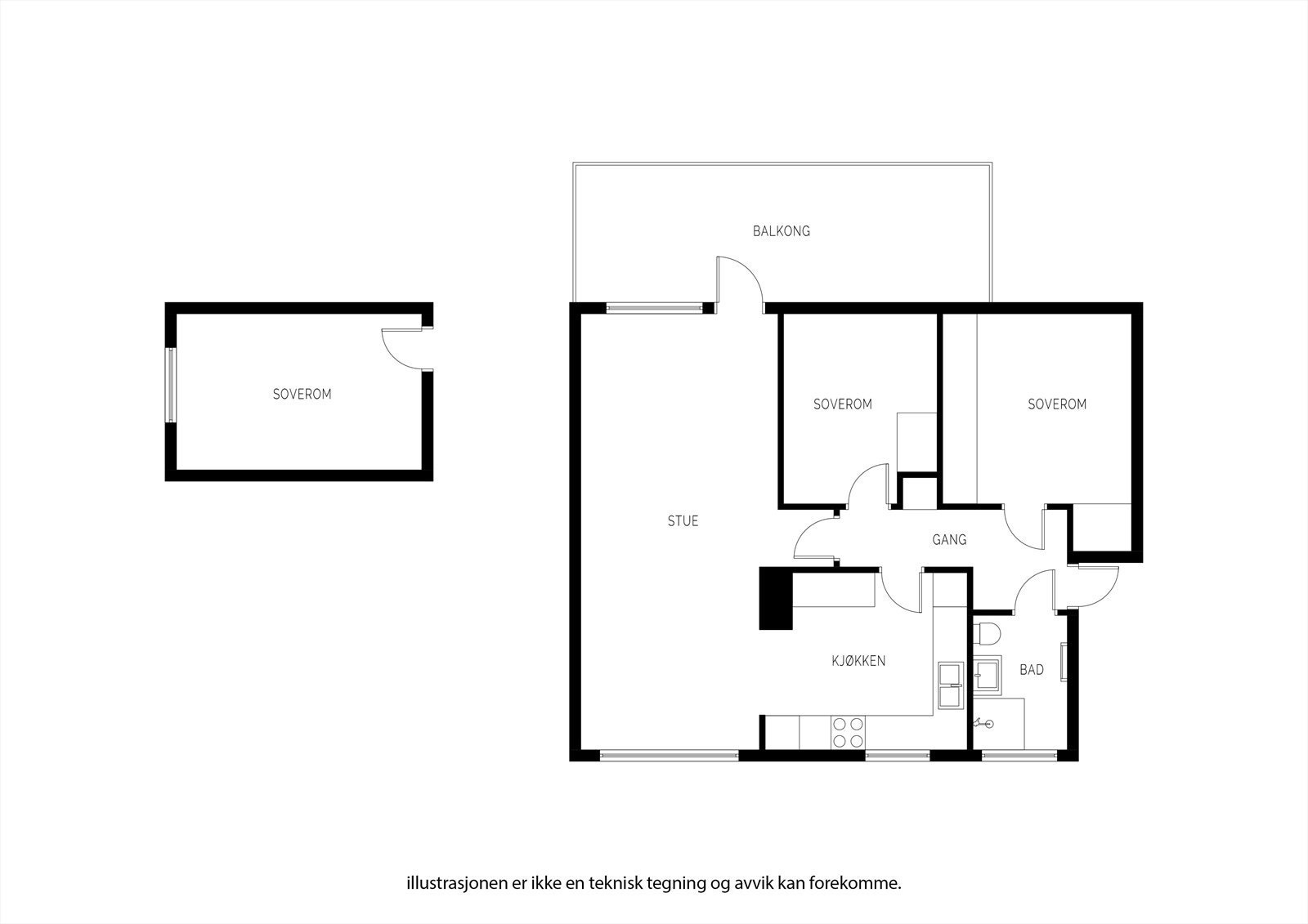 Planløsning for leiligheten Galleribilde