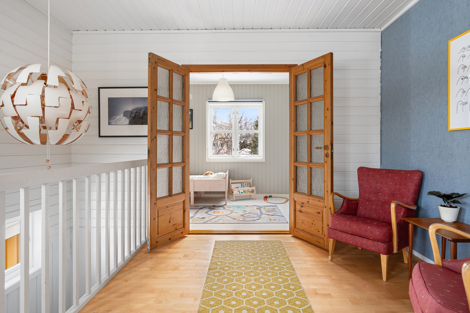 Gang/trapperom. Her er det plass for å innrede lesekrok.
