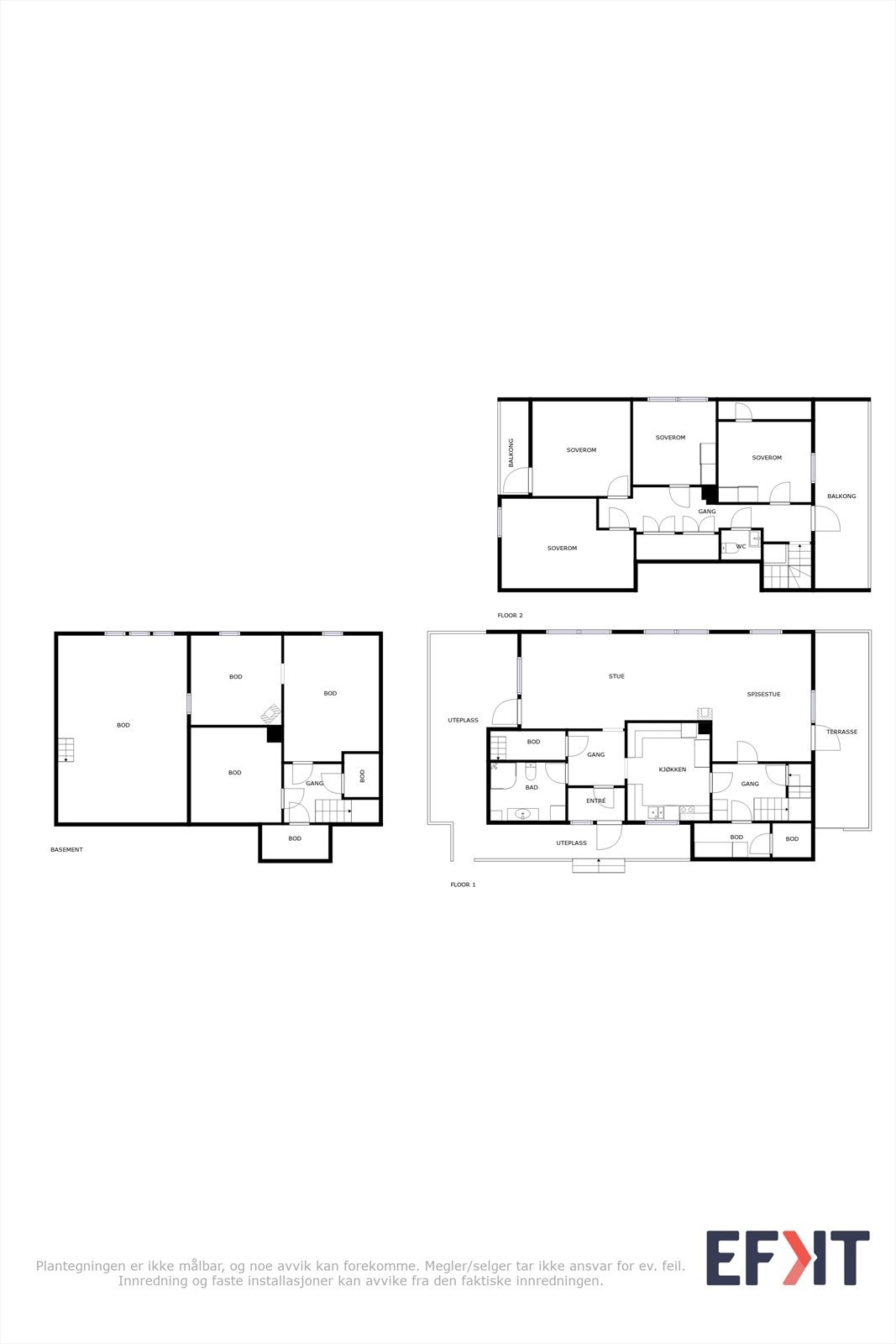 Plantegning enebolig. Galleribilde