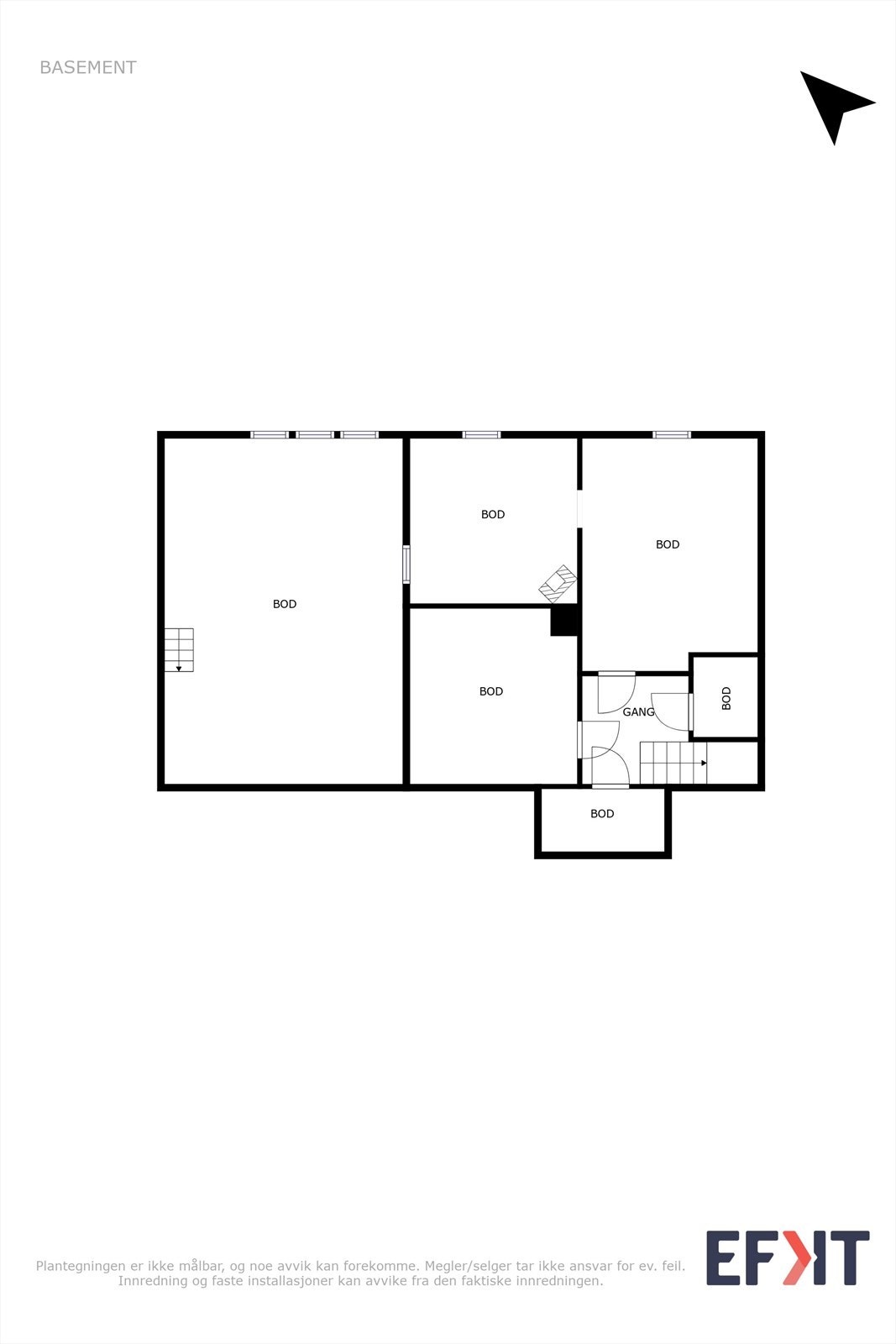 Plantegning kjeller. Galleribilde