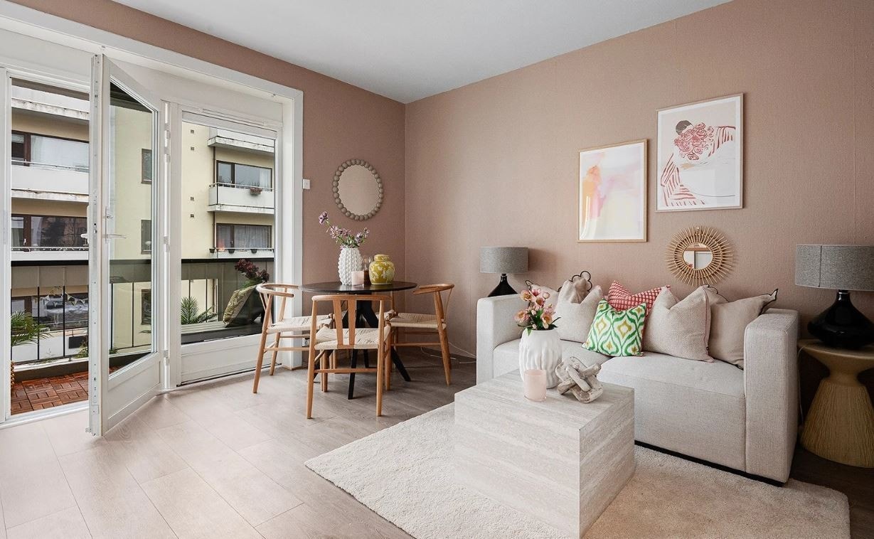 Stue med utgang til balkong Galleribilde