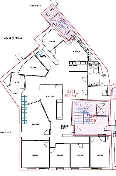 Planløsning for 3.etg Galleribilde