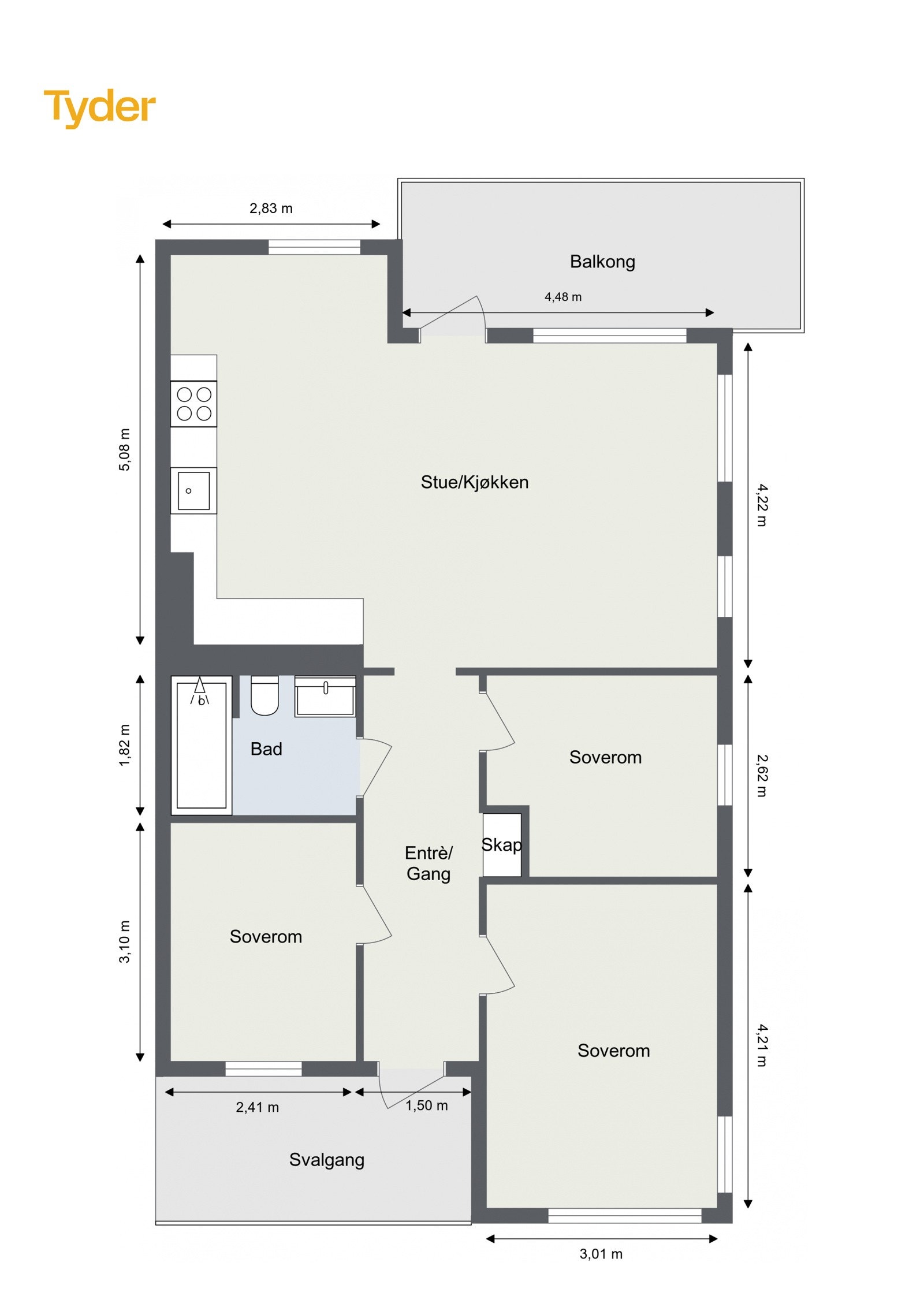 Plantegning 7. etasje Galleribilde