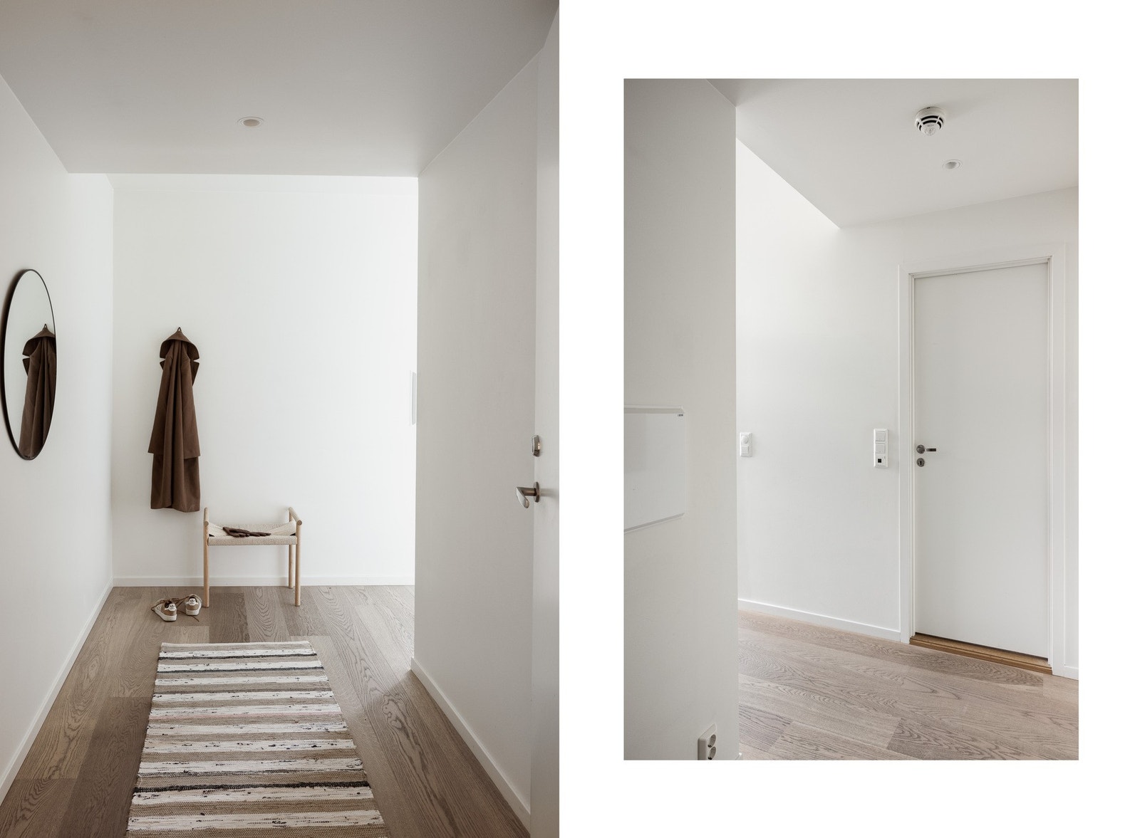 Vi tar oss inn i leiligheten hvor vi blir møtt av en flott entré med gode muligheter for garderobeskapsløsninger. Galleribilde