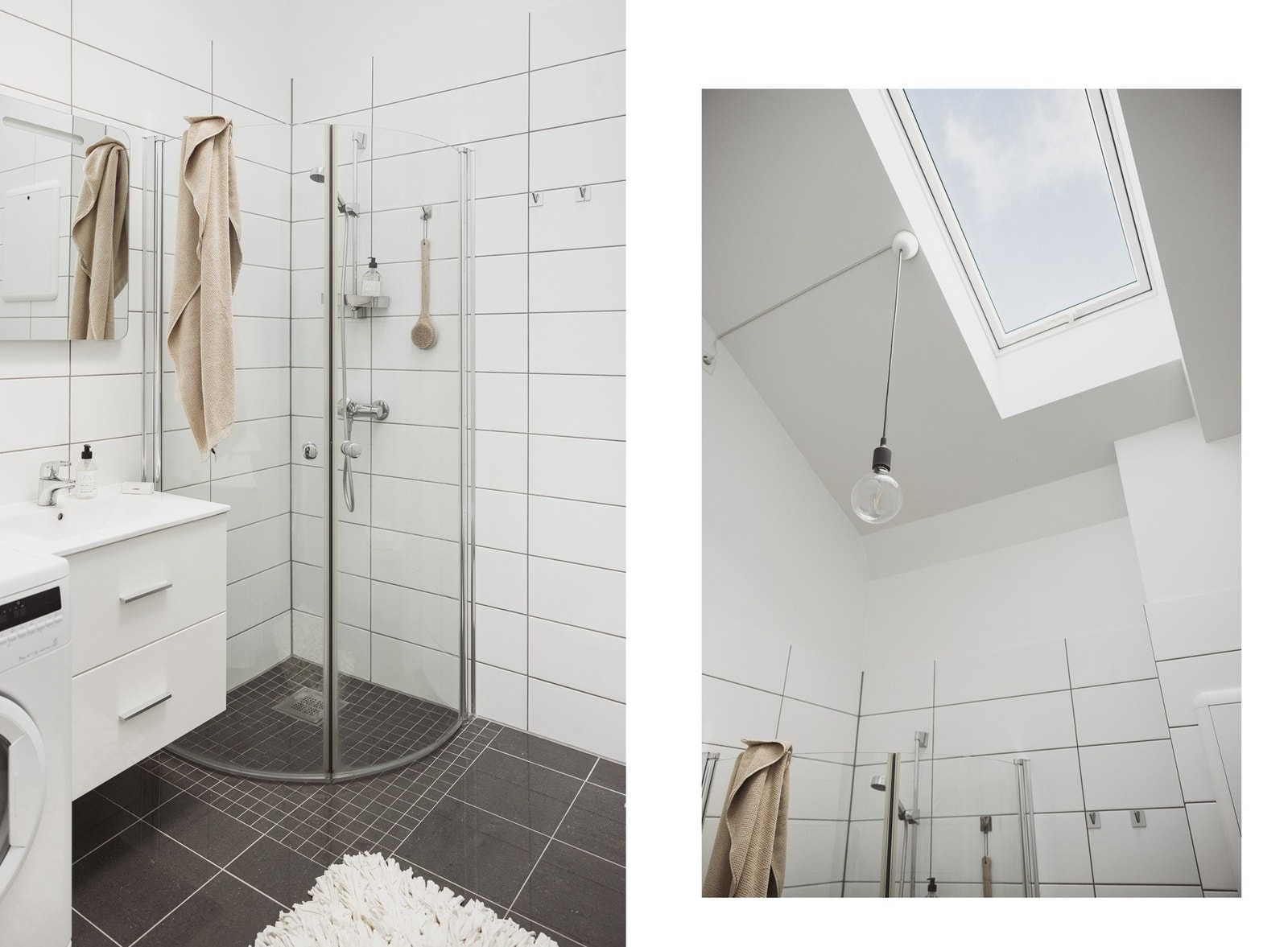 I taket er det et stort vindu som slipper inn godt med lys. Galleribilde