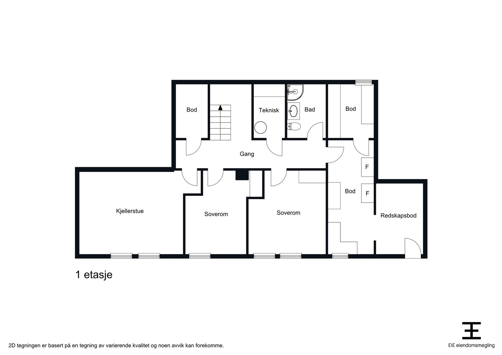Funksjonell planløsning på underetasjen også, mye lagringsplass, eget bad og ikke minst redskapsbod. Galleribilde