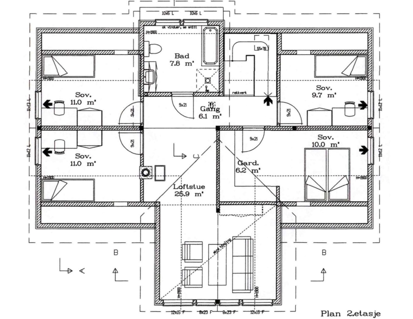 Plantegning 2. etasje Galleribilde