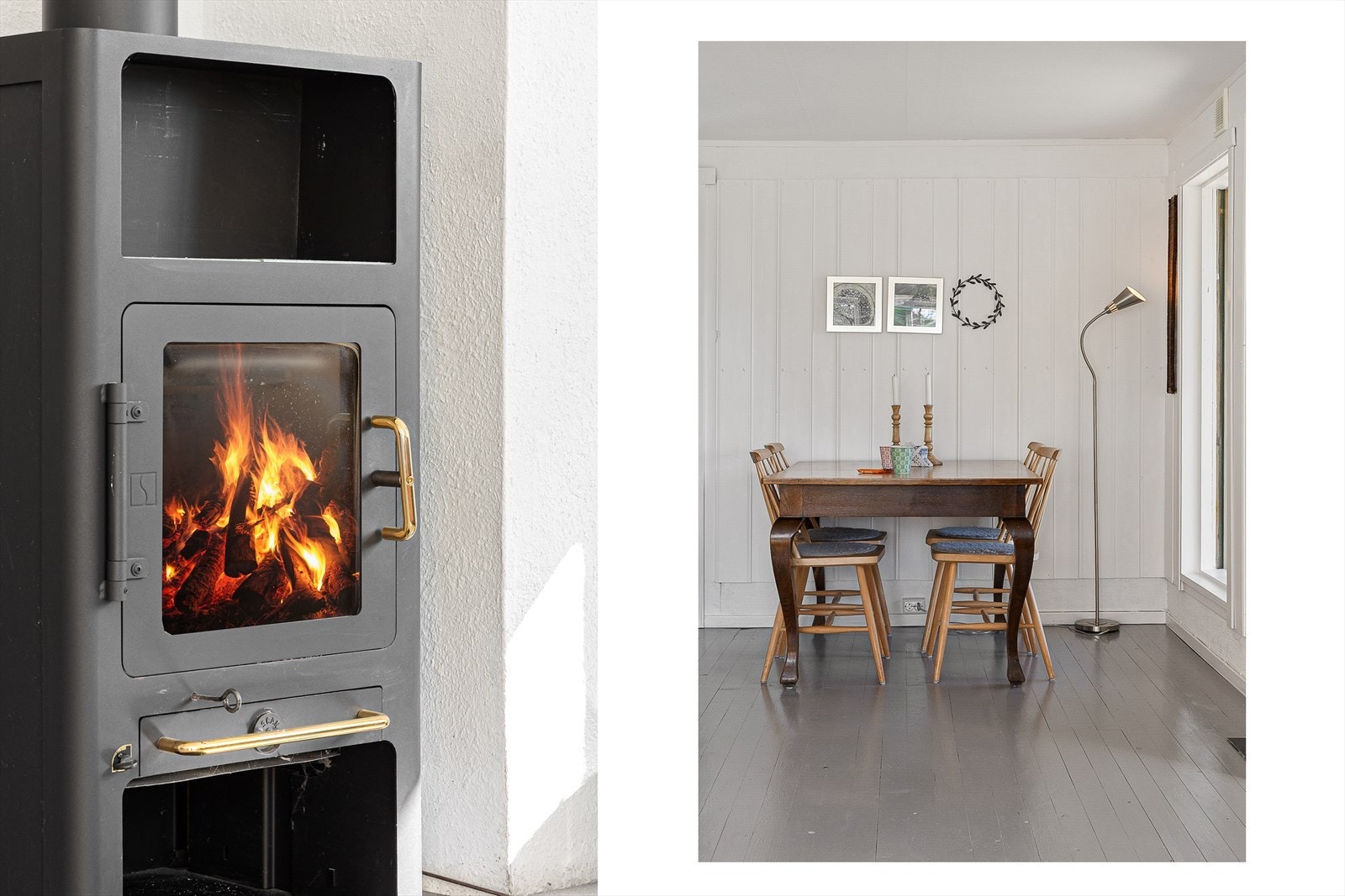 Moderne peisovn og stue Galleribilde