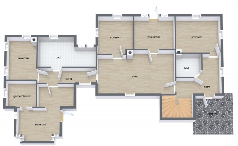 Plantegning 1 etasje Galleribilde