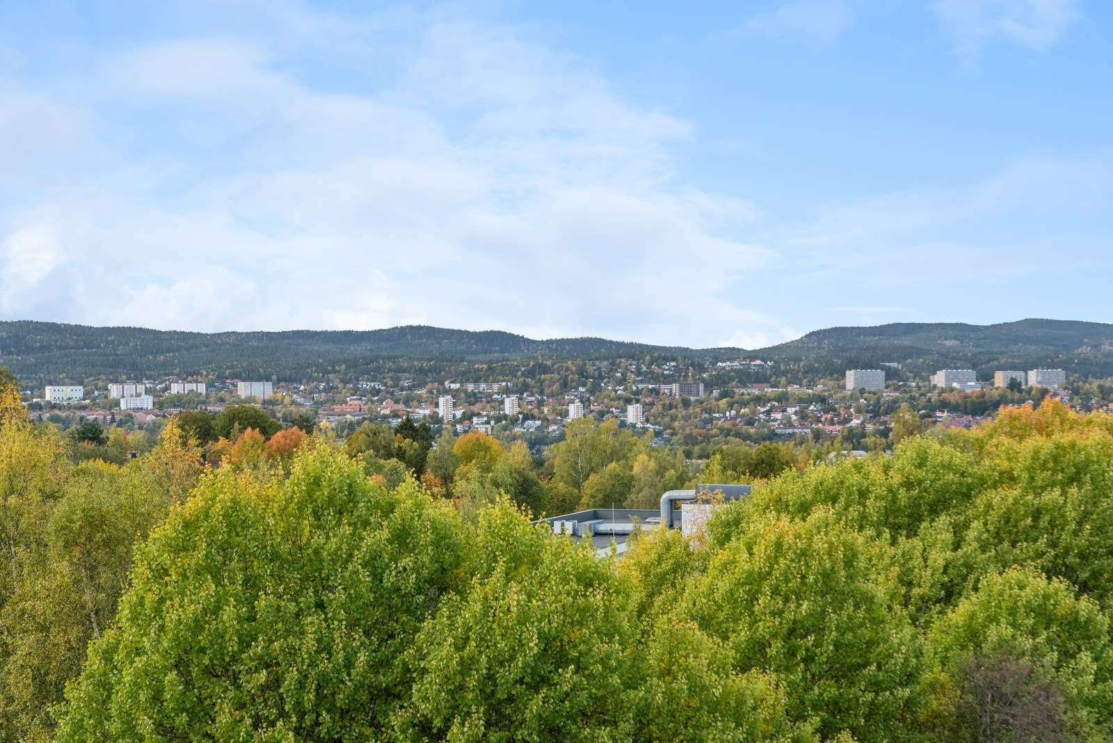 Frodige grøntarealer fra balkongen Galleribilde