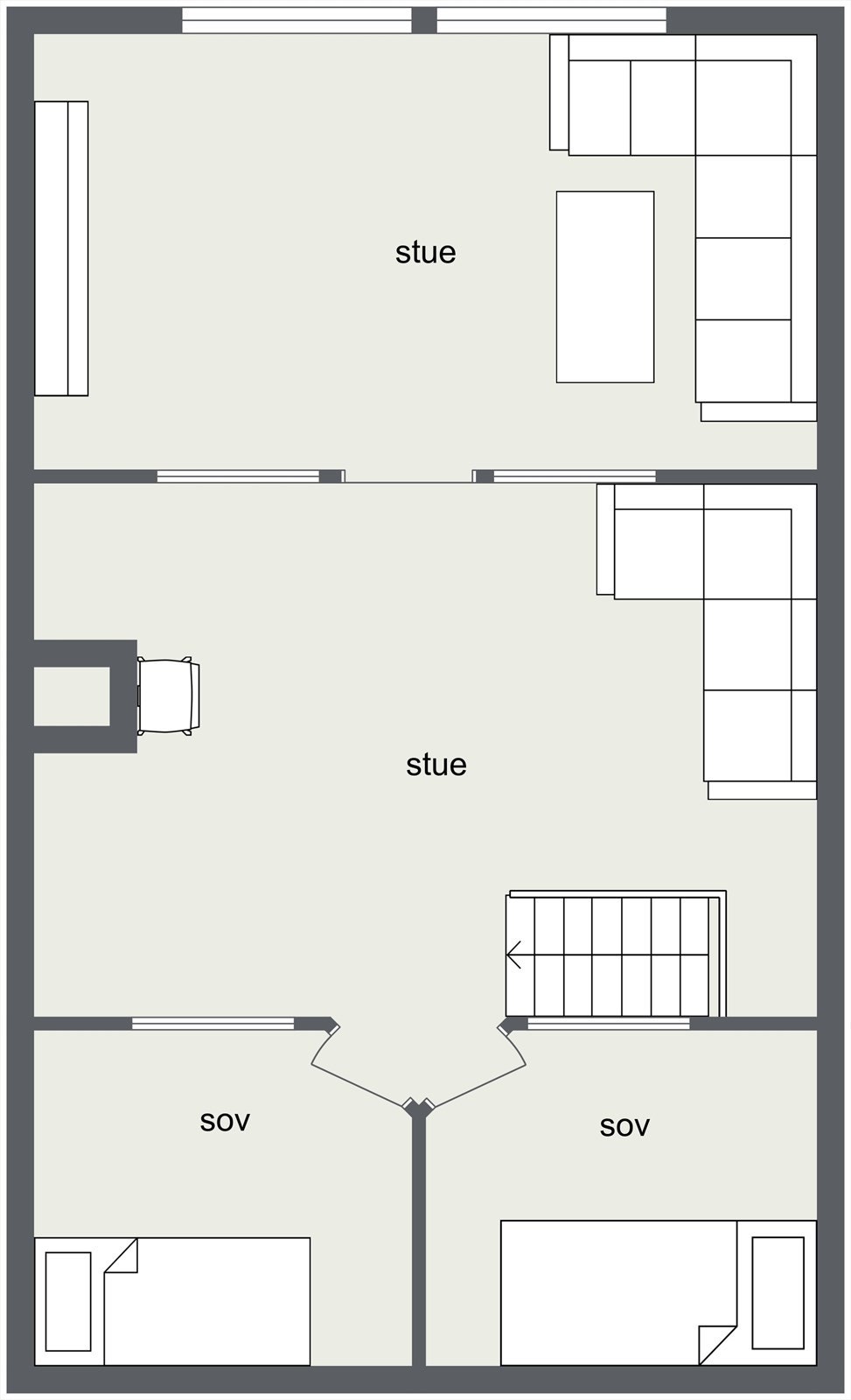 Plantegning loft. Galleribilde