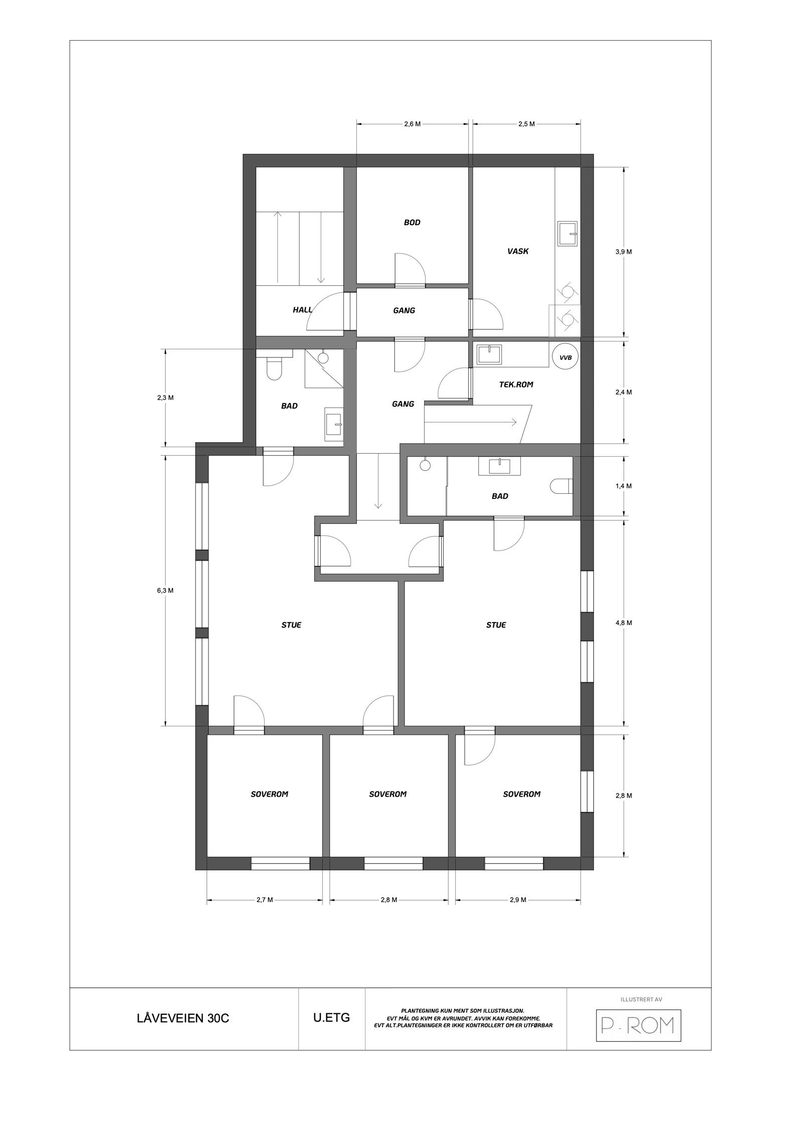 Plantegning underetasje Galleribilde