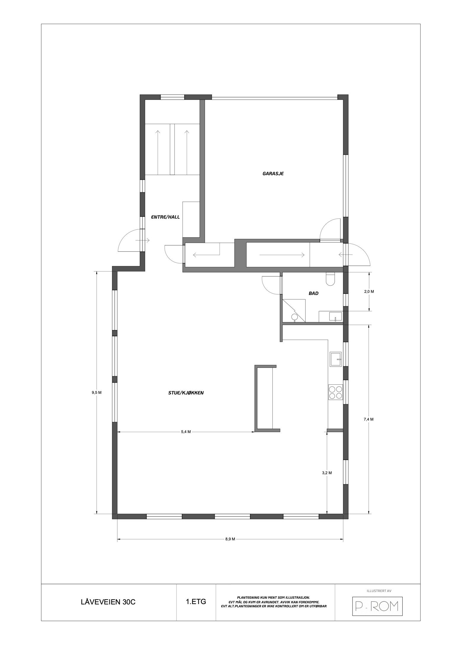 Plantegning første etasje Galleribilde