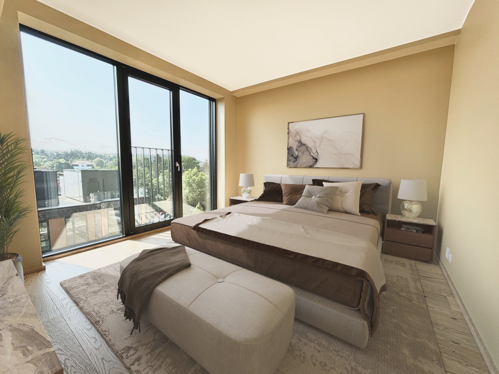 Leiligheten har et deilig soverom med luftebalkong og zip screen Galleribilde