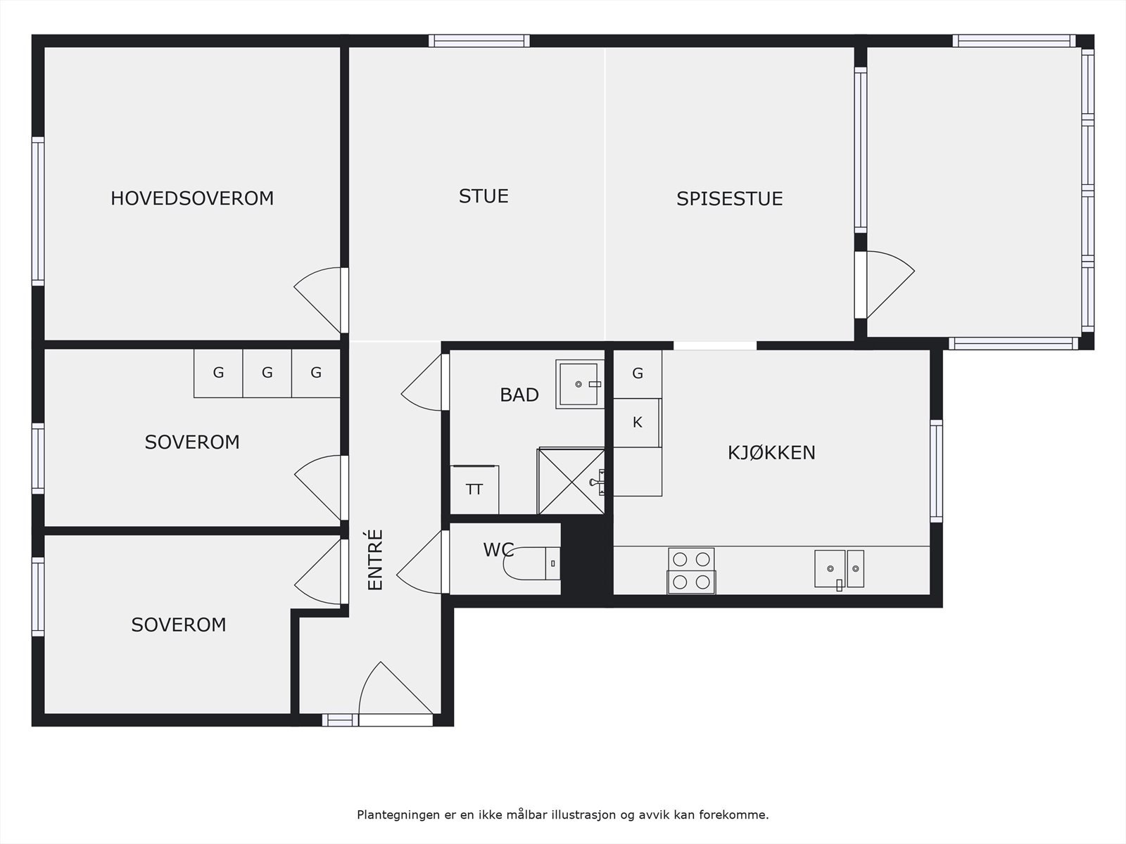 Leiligheten har en god intern beliggenhet på enden i byggets toppetasje (3. etasje). I tillegg disponerer leiligheten en kjellerbod uten målverdig areal (ca.areal: 1m²). Galleribilde