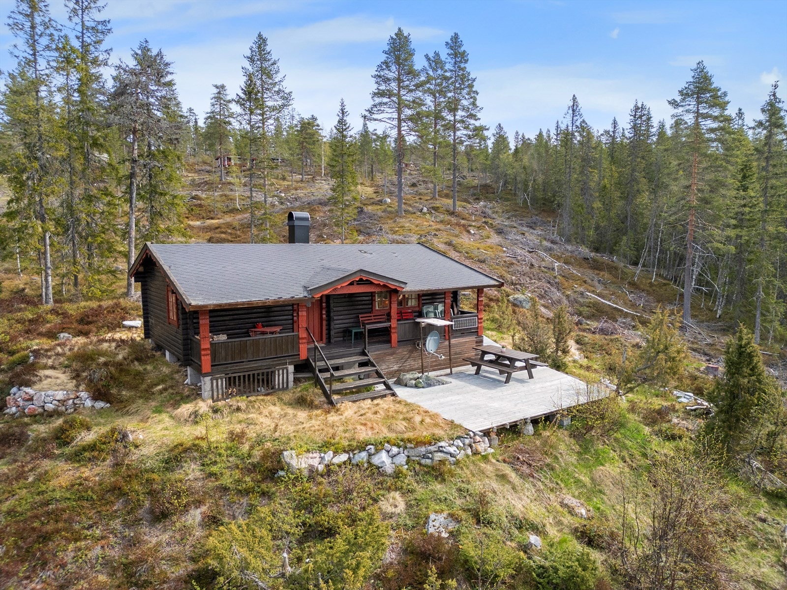 Hytta har en eiet tomt som ble løst inn for noen år tilbake. Galleribilde