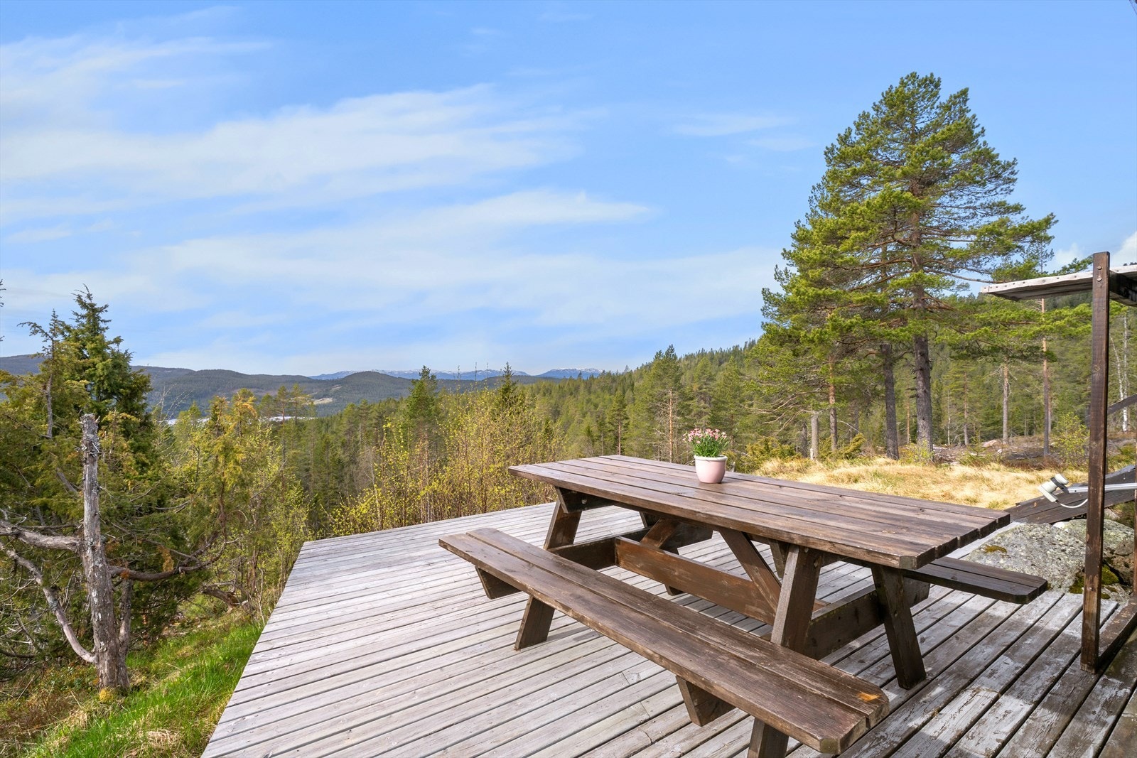 Eiendommen ligger flott til i fremste rekke, og har vidsstrakt utsikt mot sydvest. Galleribilde