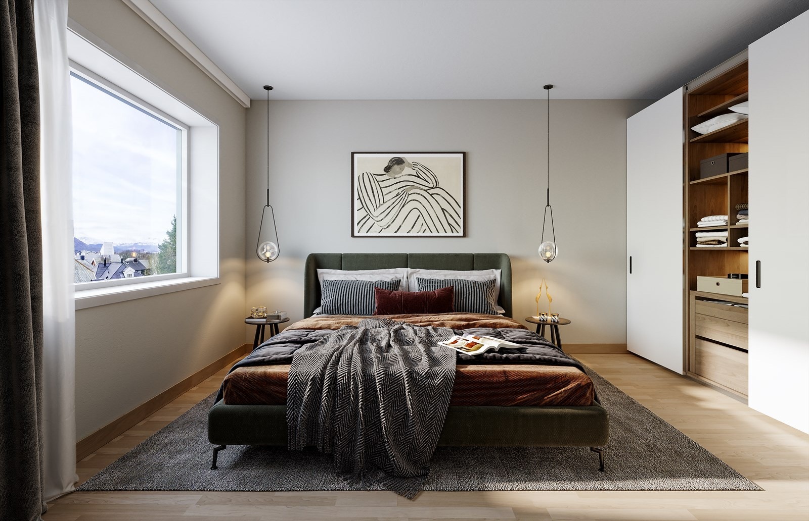 Illustrasjon soverom Galleribilde