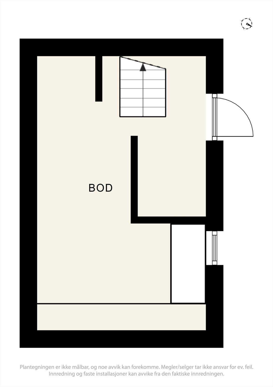 Her er plantegning av hvordan det ser ut ned trappen. Galleribilde