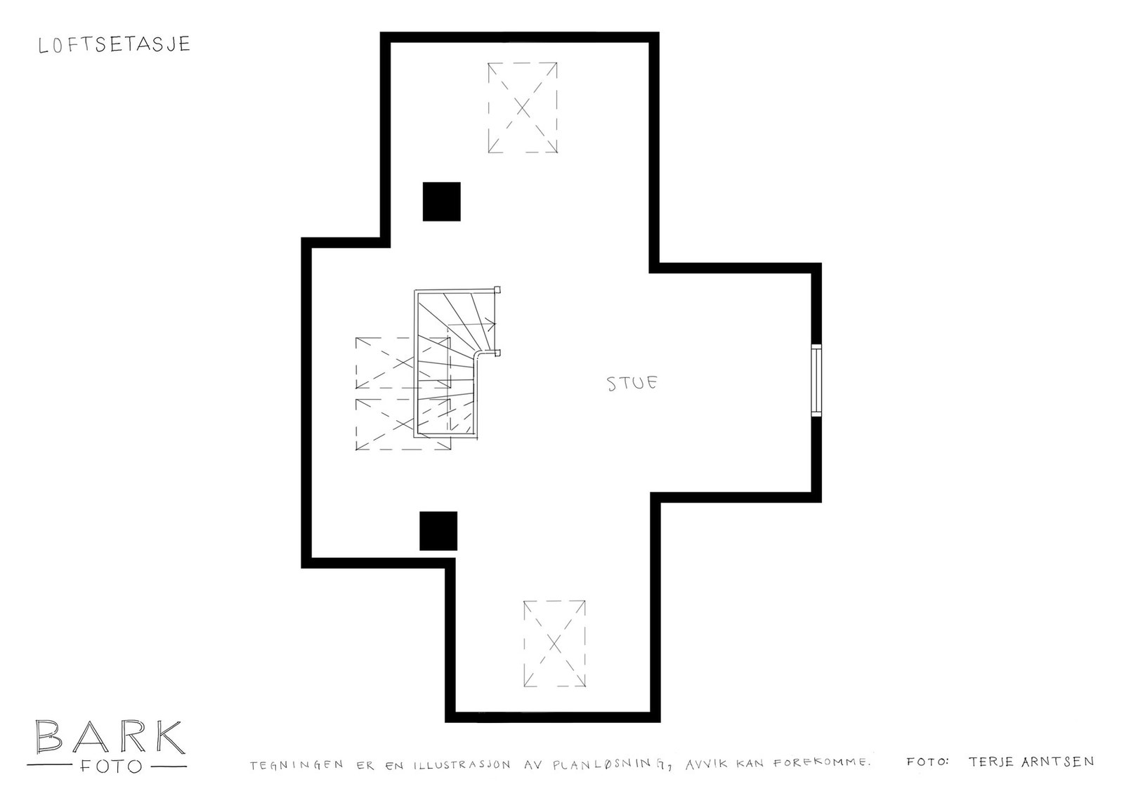 Planløsning loft. Galleribilde