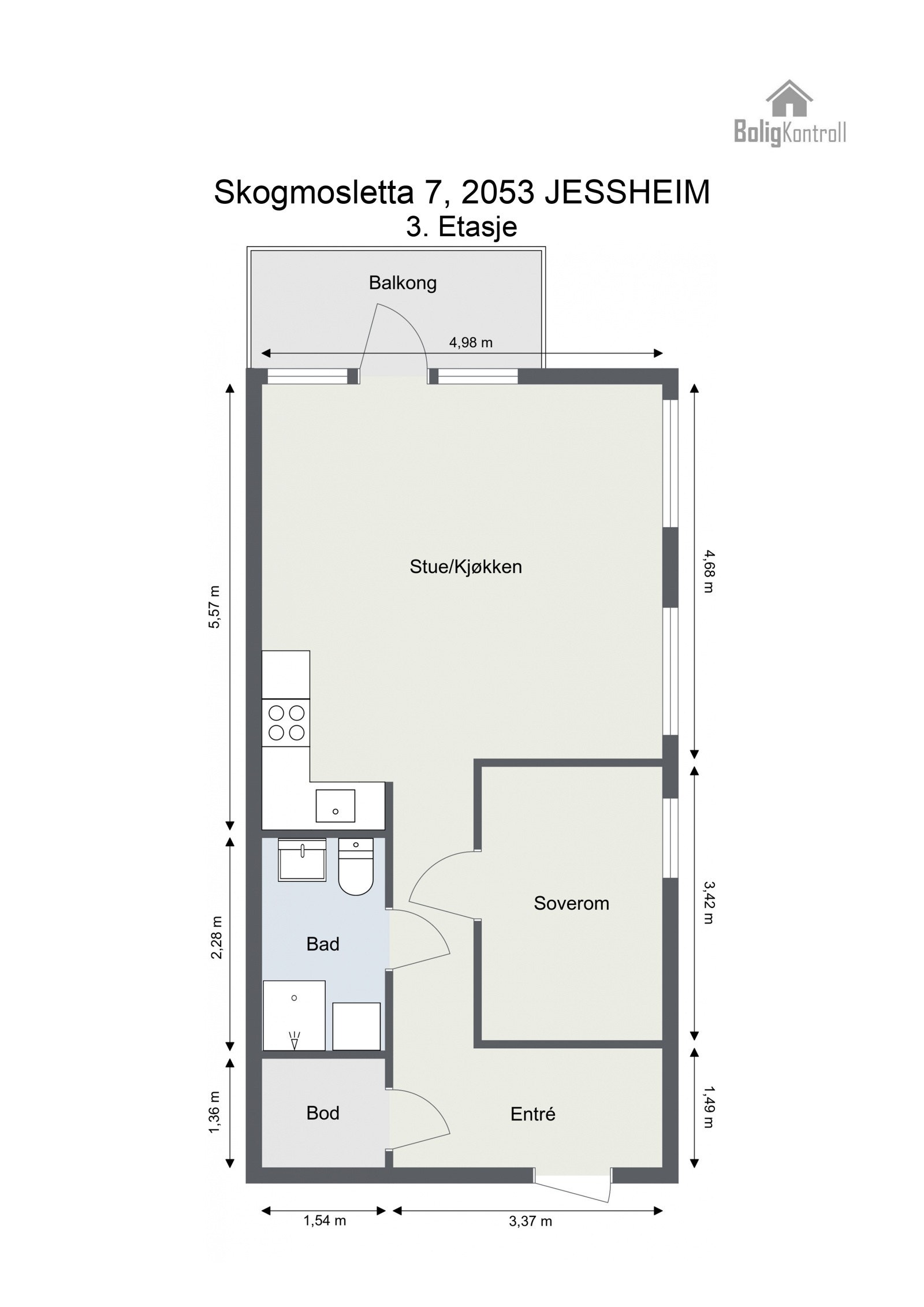 Plantegning - Skogmosletta 7, leilighet 6 Galleribilde