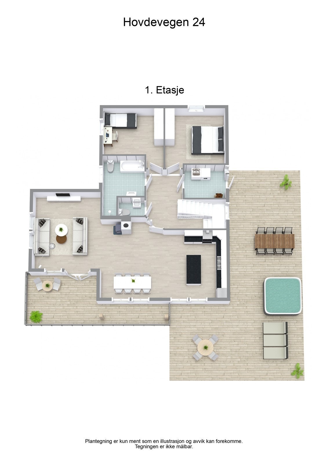 Planskisse (3D) - 1. etasje Galleribilde