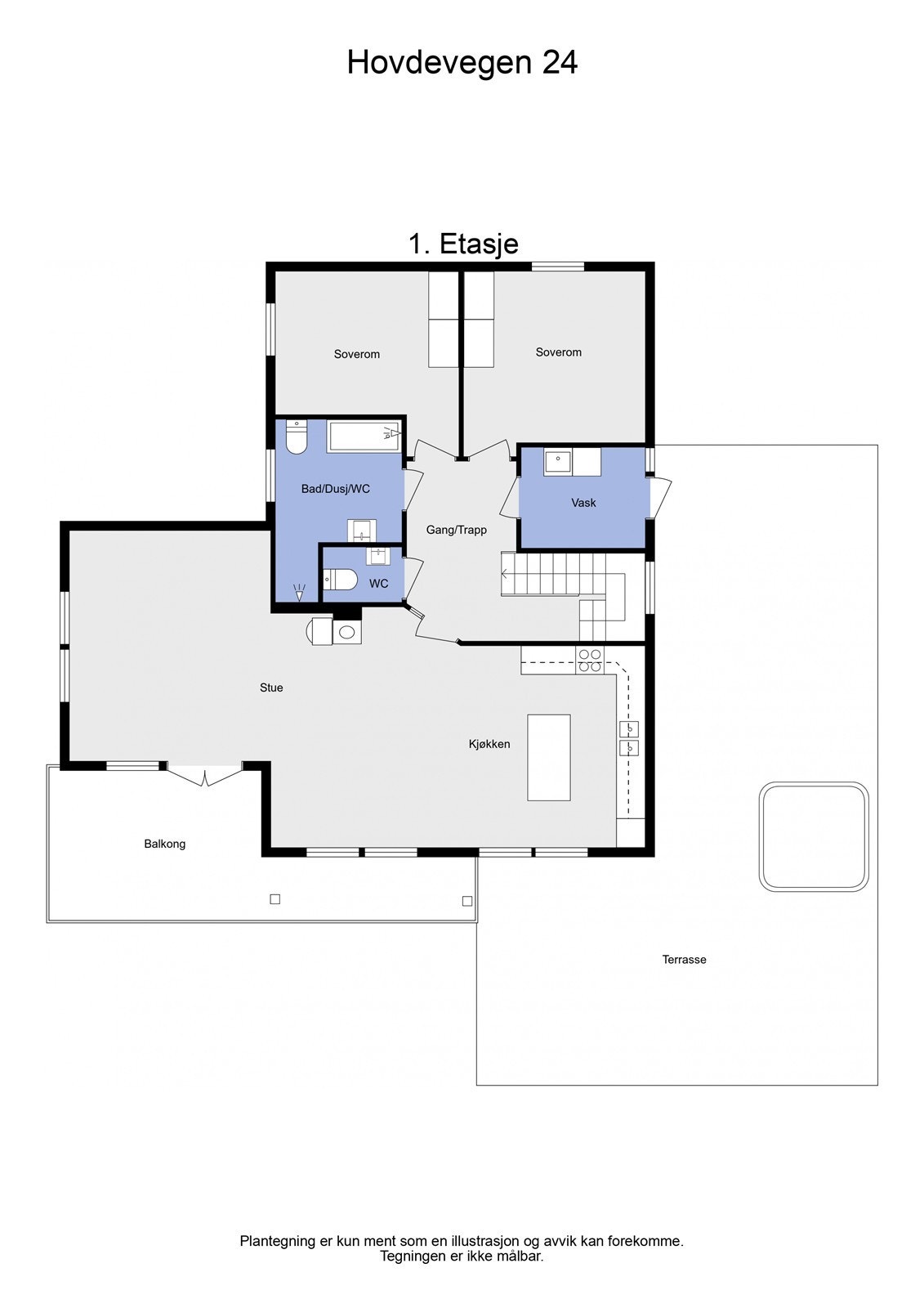 Planskisse 1. etajse Galleribilde