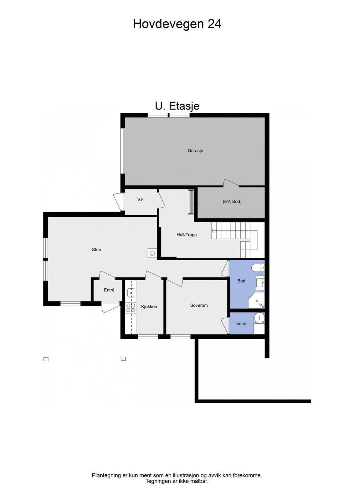 Planskisse kjeller Galleribilde