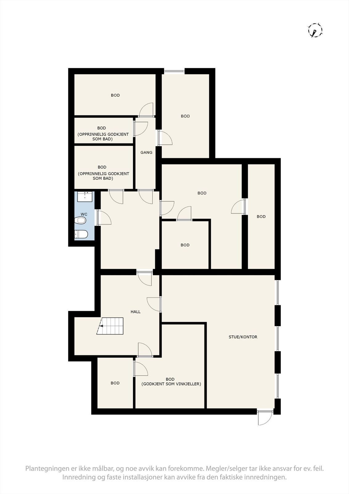 Plantegning underetasje. Galleribilde