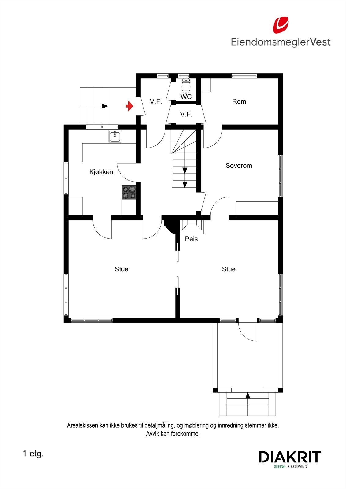 Plantegning 1. etg. Galleribilde