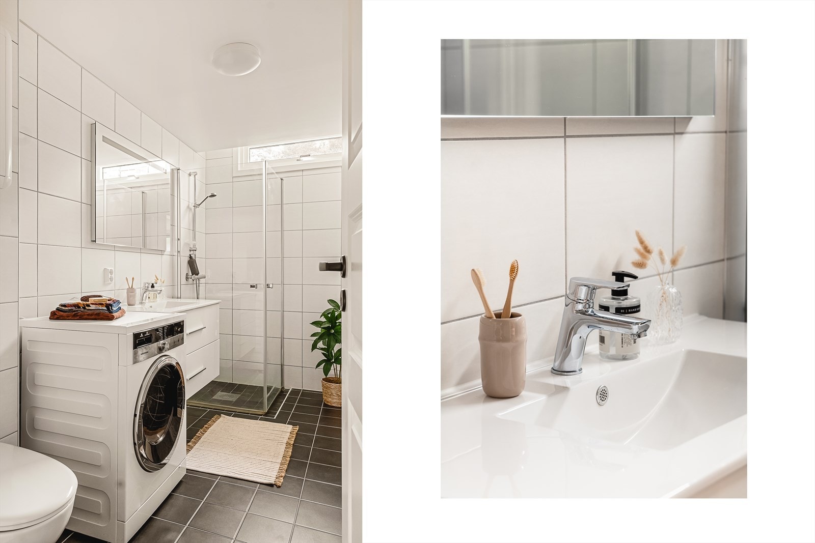 Badet er helfliset med elektriske varmekabler Galleribilde