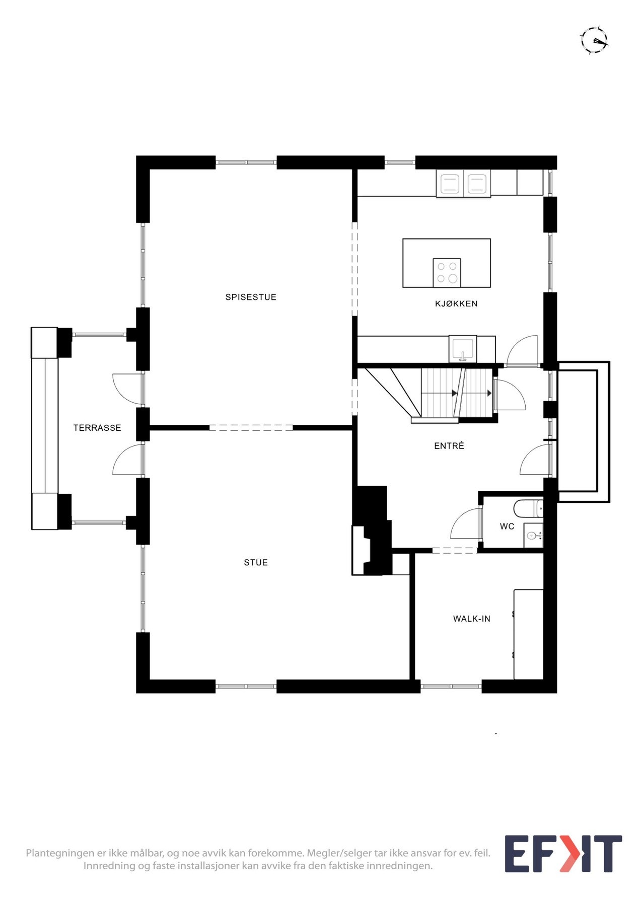 Plantegning av boligens 1. etasje. Galleribilde