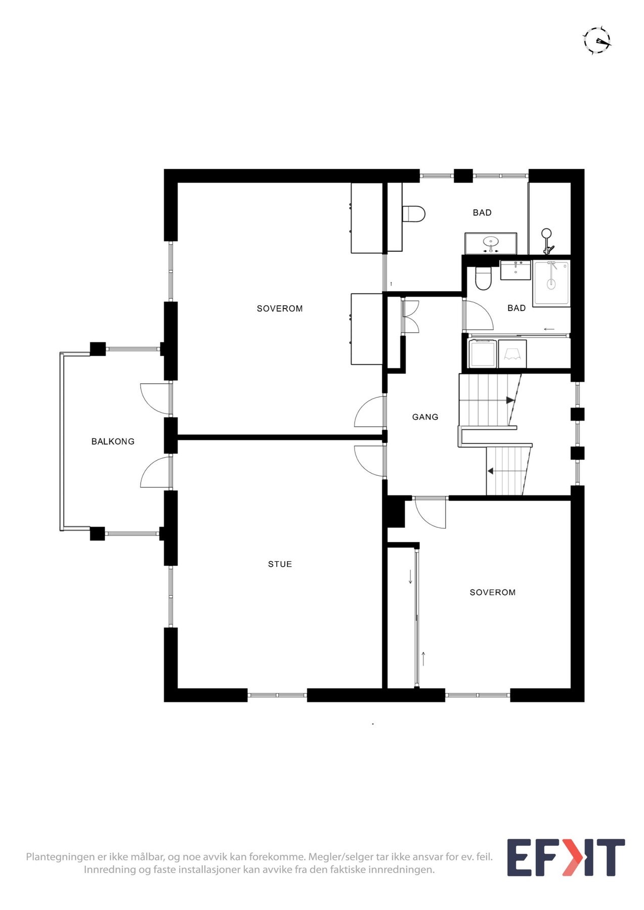 Plantegning av boligens 2. etasje. Galleribilde