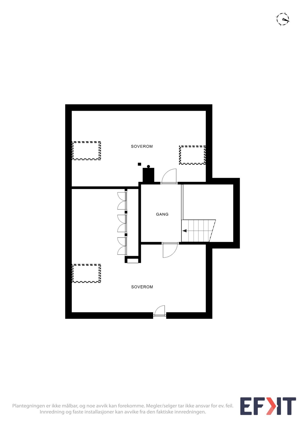 Plantegning av boligens loftsetasje (3. etasje). Galleribilde