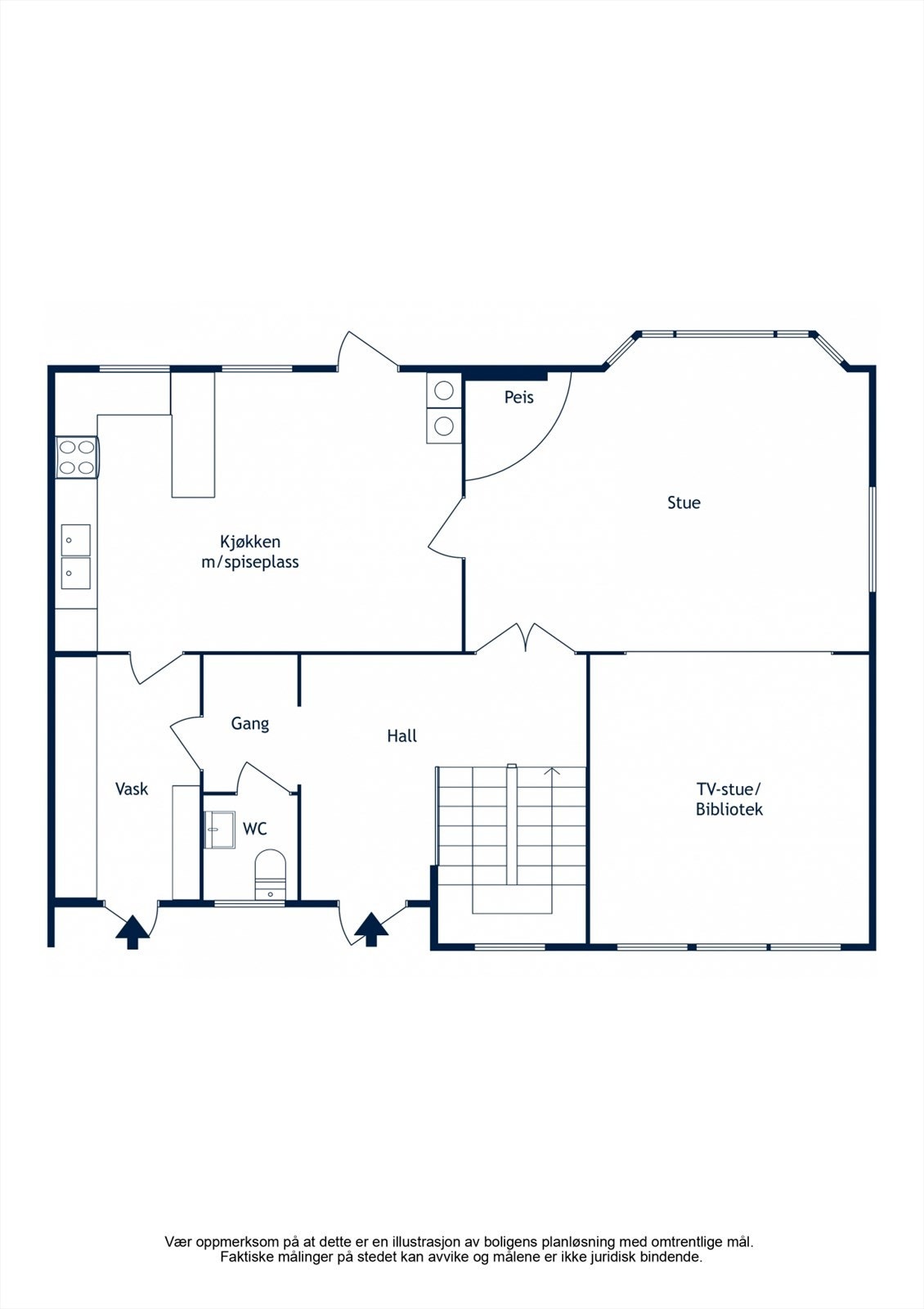 Plantegning 1. etasje Galleribilde